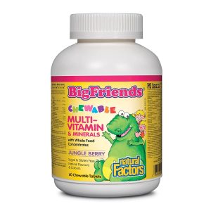 Natural Factors Big Friends Multivitamin & Minerals Jungle Berry 60 Chewable Tablets