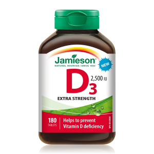 Jamieson Vitamin D3 2500 IU Extra Strength 180 Tablets