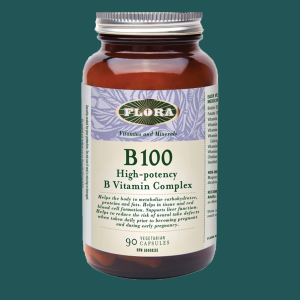 Flora B-100 High Potency B Vitamin Complex 90 Veggie Caps