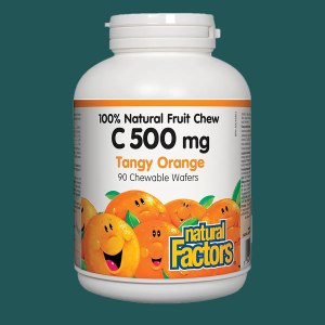 Natural Factors Vitamin C 500mg Tangy Orange 90 Chewable Wafers