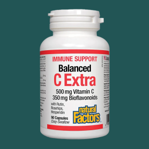 Natural Factors Balanced C Extra 500mg Vitamin C 350mg Bioflavonoids 90 Capsules