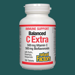 Natural Factors Balanced C Extra 500mg Vitamin C 500mg Bioflavonoids 180 Tablets