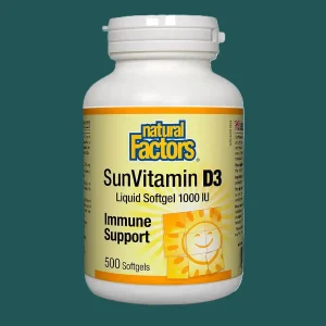 Natural Factors Sun Vitamin D3 1000 IU 500 Softgels