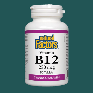 Natural Factors Vitamin B12 Cyanocobalamin 250mcg 90 Tablets