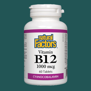 Natural Factors Vitamin B12 Cyanocobalamin 1000mcg 60 Tablets