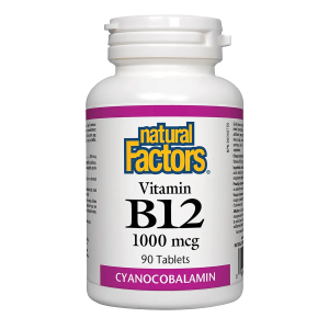 Natural Factors Vitamin B12 Cyanocobalamin 1000mcg 90 Tablets