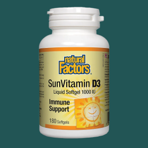 Natural Factors SunVitamin D3 1000 IU 180 Softgels