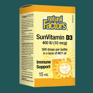 Natural Factors Sun Vitamin D3 Drops 400 IU 15mL