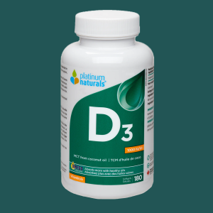 Platinum Naturals Vitamin D3 1000 IU 180 Softgels