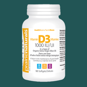 Prairie Naturals Vitamin D3 1000 IU 180 Softgels