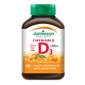 Jamieson Vitamin D3 1000IU Tangy Orange 100 Tablets