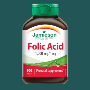 Jamieson Folic Acid 1000mcg/1mg 100 Tablets
