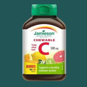 Jamieson Vitamin C 500mg Tangy Citrus 100+20 Chewable Tablets