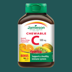 Jamieson Vitamin C 500mg Assorted 100+20 Chewable Tablets