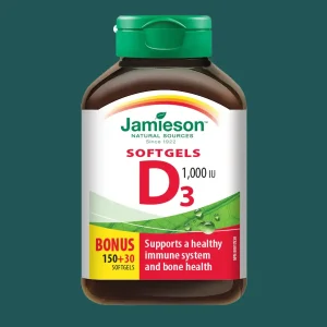 Jamieson Vitamin D3 1000 IU 150+30 Softgels