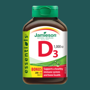 Jamieson Vitamin D3 1000IU 200+40 Tablets