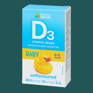 Platinum Naturals Baby Vitamin D3 Drops 400 IU Unflavoured 15mL