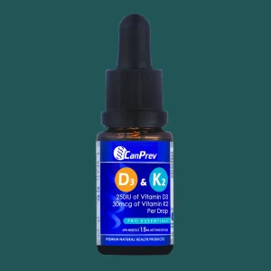 CanPrev Vitamin D3 & K2+MCT Drops 15mL