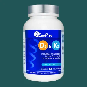 CanPrev Vitamin D3 & K2+MCT 120 Softgels