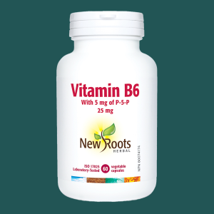 New Roots Vitamin B6 25mg 60 Veggie Caps
