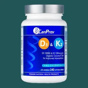 CanPrev Vitamin D3 & K2+MCT 240 Softgels