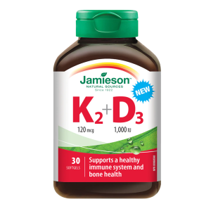 Jamieson Vitamin K2 120mcg + D3 1000IU 30 Softgels