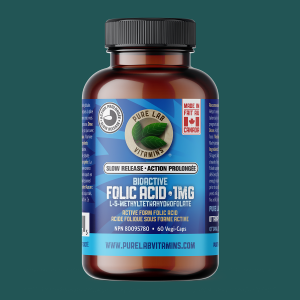 Pure Lab Vitamins Bioactive Folic Acid Slow Release 60 Veggie Caps