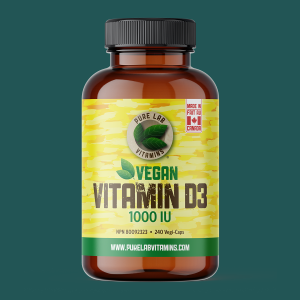 Pure Lab Vitamins Vegan Vitamin D3 1000 IU 240 Veggie Caps