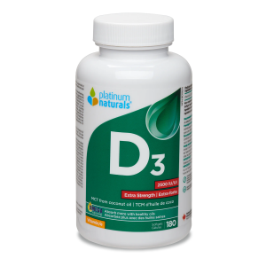 Platinum Naturals Vitamin D3 2500 IU 180 Softgels