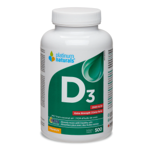 Platinum Naturals Vitamin D3 2500 IU 500 Softgels