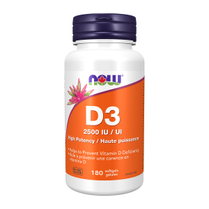 NOW Vitamin D3 2500 IU 180 Softgels