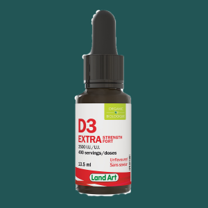 Land Art Organic Vitamin D3 2500 IU Extra Strength Unflavoured 13.5mL
