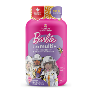 Honibe Barbie Kids Multi + Immune Boost Natural Fruit Punch Flavour 60 Gummies