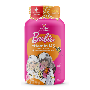 Honibe Barbie Vitamin D3 Bone Health Natural Raspberry Flavour 60 Gummies