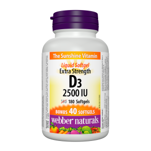 Webber Naturals Vitamin D3 2500IU 140+40 Softgels