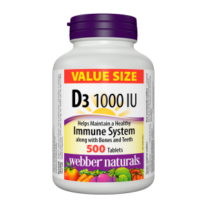 Webber Naturals Vitamin D3 1000 IU 500 Tablets