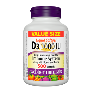 Webber Naturals Vitamin D3 1000 IU 500 Softgels
