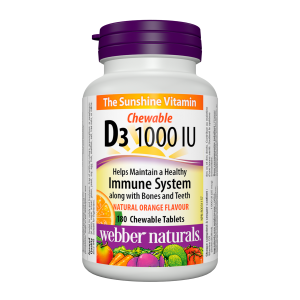 Webber Naturals Vitamin D3 1000IU Orange 180 Chewable Tablets