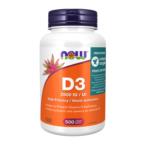 NOW Vitamin D3 2500 IU 500 Softgels