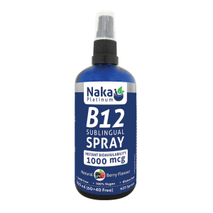Naka Platinum B12 Sublingual Spray 1000mcg Berry 60+40mL
