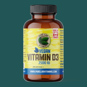 Pure Lab Vitamins Vitamin D3 2500IU Vegan 120 Veggie Caps