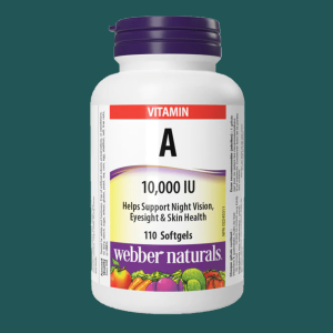 Webber Naturals Vitamin A 10,000 IU 110 Softgels