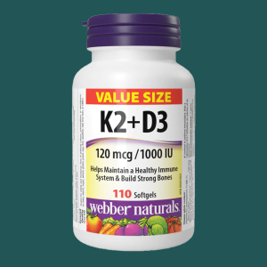 Webber Naturals Vitamn K2&D3 120 mcg 1000 IU 110 Softgels