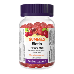 Webber Naturals Biotin 10,000 mcg Cherry Pomegranate 30 Gummies