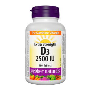 Webber Naturals Vitamin D3 2500 IU 180 Tablets