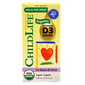 Child Life Essentials Organic Vitamin D3 Drops  400IU 6.25mL