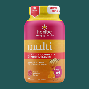 Honibe Honey Adult Complete Multivitamin Natural Raspberry Flavour 70 Gummies