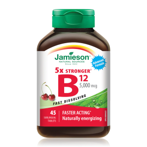 Jamieson Vitamin B12 5000mcg 5x Stronger Fast Dissolving 45 Tablets