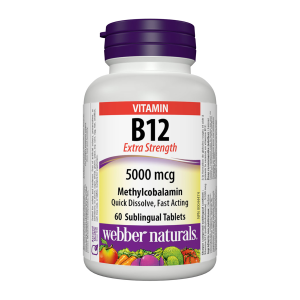 Webber Naturals Vitamin B12 Methylcobalamin 5000mcg 60 Tablets