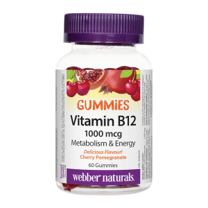Webber Naturals Vitamin B12 1000mcg Cherry Pomegranate 60 Gummies